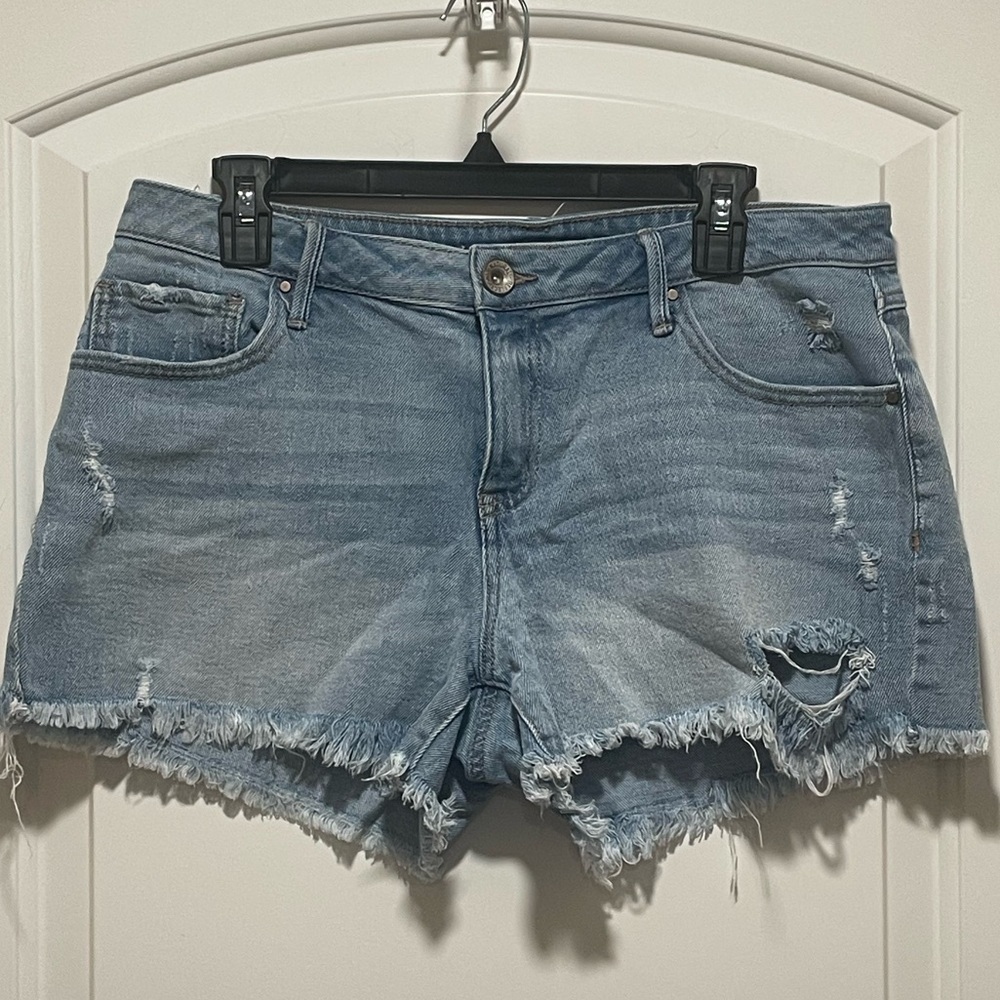 Natural Reflections Distressed Blue Jean Shorts